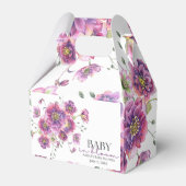 Paarse Floral Baby in Bloom Baby shower Favor Box Bedankdoosjes (Voorkant Zijde)