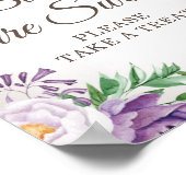 Paarse Floral Baby shower Babies Sweet Treat Poster (Hoek)