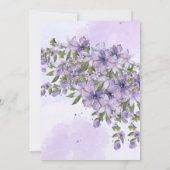 Paarse Floral Baby shower Kaart (Achterkant)