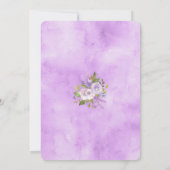 Paarse Floral Baby shower Kaart (Achterkant)