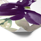 Paarse Floral Baby shower Welkomstteken Poster (Hoek)