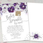 Paarse Floral Baby Sprinkle per mail Kaart