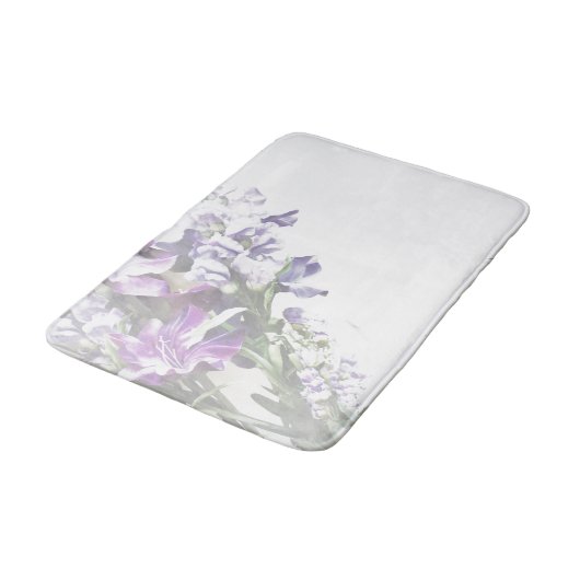 Paarse Floral Bath Mat (Gekanteld)