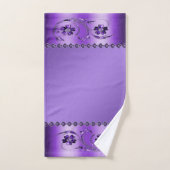 Paarse Floral Bath Towel Set Bad Handdoek (Handdoek)