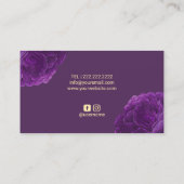 Paarse Floral Beauty Logo Hair & Makeup Artist Visitekaartje (Achterkant)