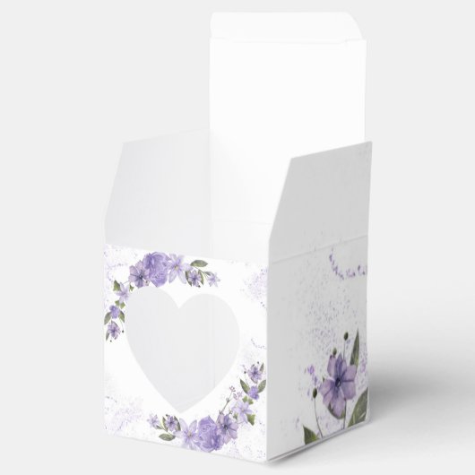 Paarse Floral Bedankdoosjes (Geopend)