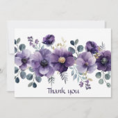 Paarse Floral Bedankkaart (Voorkant)