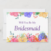 Paarse Floral... ben je mijn beste voorstel Kaart (Voorkant)