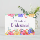 Paarse Floral... ben je mijn beste voorstel Kaart (Staand voorkant)