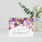 Paarse Floral... ben je mijn briefkaart (Staand voorkant)