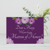 Paarse Floral ben je mijn matroos van eer? Kaart (Staand voorkant)