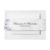 Paarse Floral Berries en grijze Damask Uitnodigingen Wikkel (Voorkant Voorbeeld)