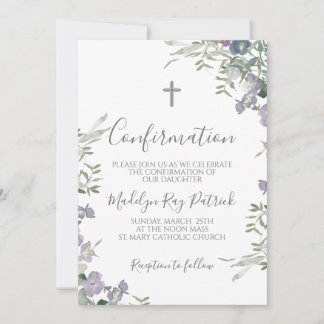 Paarse Floral-bevestiging Kaart