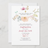 Paarse Floral Bevestiging Uitnodiging katholiek (Voorkant)