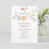 Paarse Floral Bevestiging Uitnodiging katholiek (Staand voorkant)