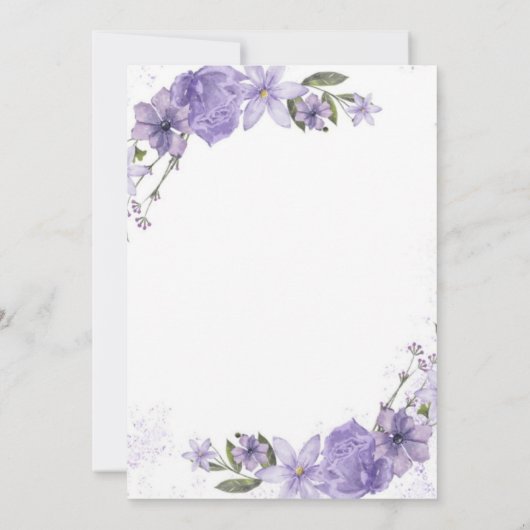 Paarse Floral Birthday Bedankkaart (Achterkant)