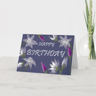 Paarse Floral Birthday Kaart