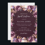 Paarse Floral Bloom Sweet 16 Uitnodiging<br><div class="desc">florale Sweet 61-uitvindingen in de Little Bayleigh Store.</div>