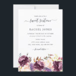 Paarse Floral Bloom Sweet Sixteen Uitnodiging<br><div class="desc">florale Sweet 61-uitvindingen in de Little Bayleigh Store.</div>