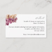 Paarse Floral Boho - Gegevens Informatiekaartje (Voorkant)