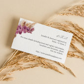 Paarse Floral Boho - Gegevens Informatiekaartje