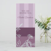 Paarse Floral Bridal Luncheon Kaart (Staand voorkant)