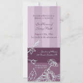 Paarse Floral Bridal Luncheon Kaart (Achterkant)