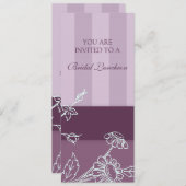 Paarse Floral Bridal Luncheon Kaart (Voorkant / Achterkant)