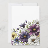 Paarse Floral Bridal Shower Kaart (Achterkant)