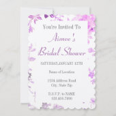 Paarse Floral Bridal Shower Kaart