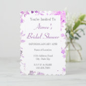 Paarse Floral Bridal Shower Kaart