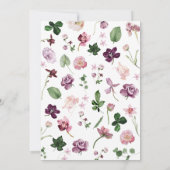 Paarse Floral Bridal Shower Kaart (Achterkant)