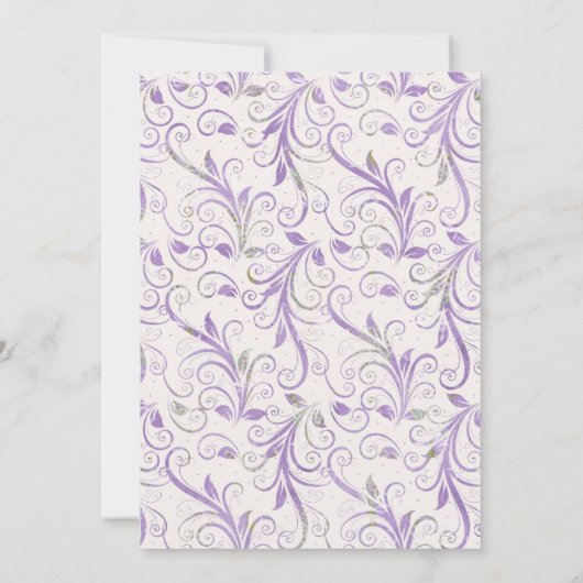Paarse Floral Bridal Shower-uitnodiging Kaart (Achterkant)