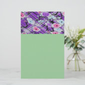 Paarse Floral Briefpapier (Staand voorkant)