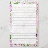 Paarse Floral Briefpapier (Voorkant)