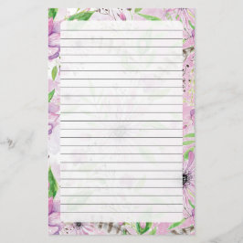 Paarse Floral Briefpapier