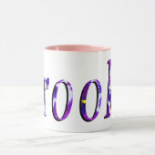 Paarse Floral Brooke Name Logo Mok (Midden)