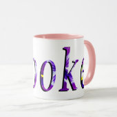 Paarse Floral Brooke Name Logo Mok (Voorkant rechts)
