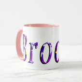 Paarse Floral Brooke Name Logo Mok (Voorkant links)