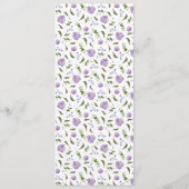 Paarse Floral bruiloft diner Menu (Achterkant)