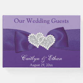 Paarse Floral bruiloft gastenboek