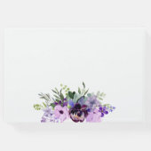 Paarse Floral bruiloft Gastenboek (Achterkant)