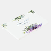 Paarse Floral bruiloft Gastenboek (Hoek)