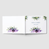 Paarse Floral bruiloft Gastenboek (Volledig)