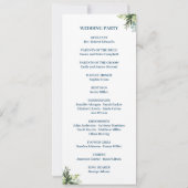 Paarse Floral bruiloft programma kaart (Achterkant)