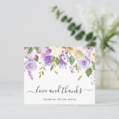 Paarse Floral Budget Weddenschap Hartelijk dank (Staand voorkant)