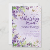 Paarse Floral Butterflies Gold Moederdag Kaart (Voorkant)