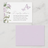 Paarse Floral Butterfly Baby shower Display Shower Informatiekaartje (Voorkant / Achterkant)