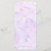 Paarse Floral Butterfly Party Menu Sign. (Achterkant)