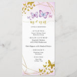 Paarse Floral Butterfly Party Menu Sign.<br><div class="desc">Paarse Floral Butterfly Party Menu Sign.</div>